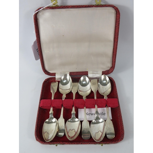 371 - Set of Six Solid silver teaspoons Hallmarked Newcastle 1859 Thomas Wheatley.