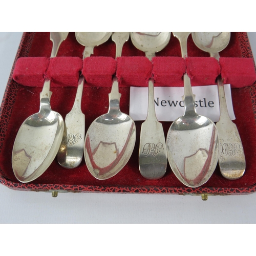 371 - Set of Six Solid silver teaspoons Hallmarked Newcastle 1859 Thomas Wheatley.