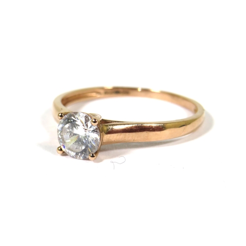 384 - 9ct Yellow Gold Ring set with a Large CZ Gemstone which measures approx 6mm. Finger size 'U-5'   2.0... 