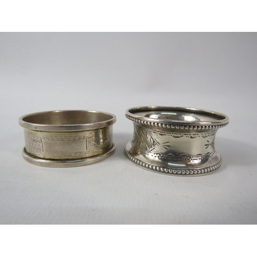 404 - Two Birmingham Sterling silver napkin rings.