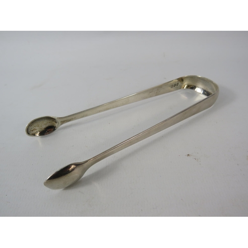 405 - Georgian sterling silver sugar tongs 30.4 grams.