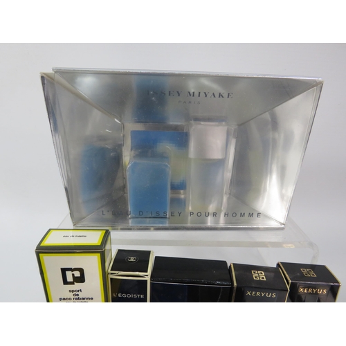 423 - 14 Boxed miniature mens fragrances including Givenchy, Paco Rabanne, Chanel etc.