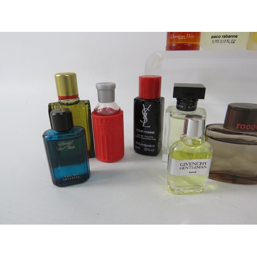 424 - 21 Mens miniature fragrances including Paco Rabanne, Christian Dior, Davidoff, Yves sain tlaurent et... 