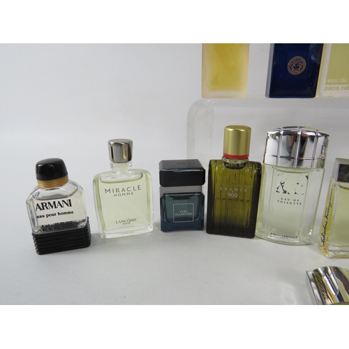 425 - 22 Mens Miniatures fragrances including Armarni, Versace, Chanel, Tiffany for men etc.