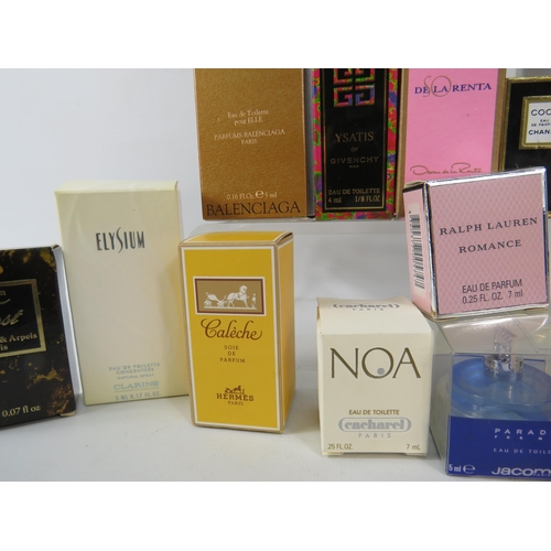 427 - 15 Boxed miniature womens fragrances, Coco Chanel, Ralph Lauren, Opium etc.