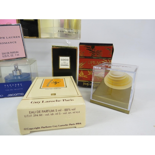 427 - 15 Boxed miniature womens fragrances, Coco Chanel, Ralph Lauren, Opium etc.