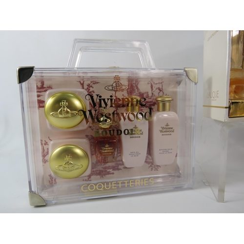 434 - Miniature fragrance gift sets by Givenchy, Vivenne Westwood and Lalique.