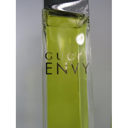 440 - Two Large shop display Perfume bottles Gucci Envy & Hermes 24 Faubourg.