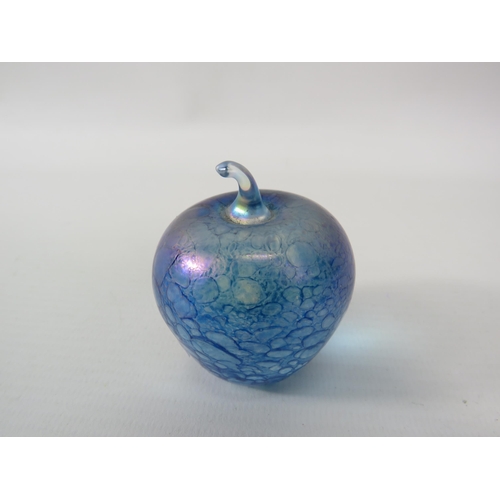 457 - Small John Ditchfield Glassform Iridescent apple paperweight. 2