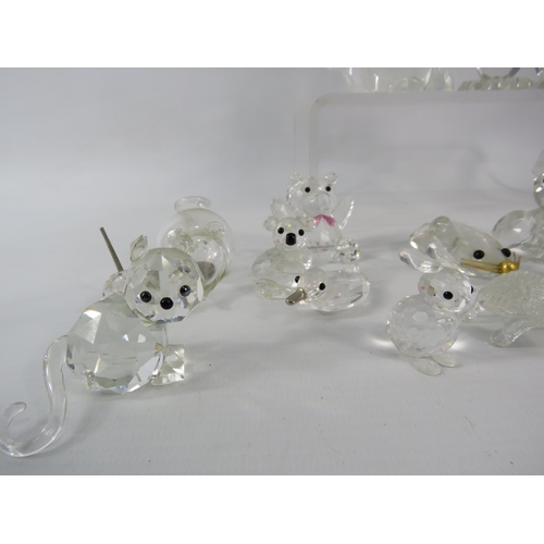 464 - Large selection of glass figurines by Swarovski, Galway etc.