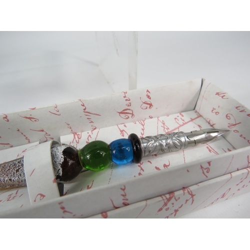 468 - Murano glass dish, scent bottle and fountain pen.