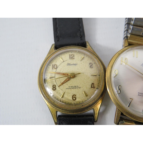 482 - Two vintage mens mechanical wristwatches Blumus & Accurist both in running order.