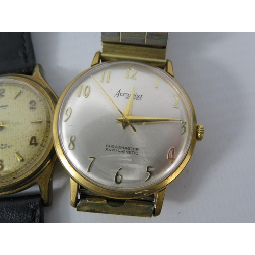 482 - Two vintage mens mechanical wristwatches Blumus & Accurist both in running order.