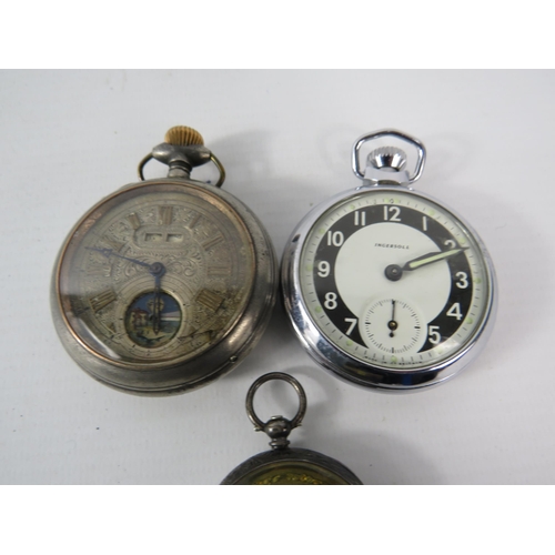 483 - Vintage 935 silver ladies pocket watch (non runner), a mens white metal pocket watch requires some t... 