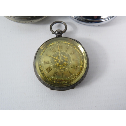 483 - Vintage 935 silver ladies pocket watch (non runner), a mens white metal pocket watch requires some t... 