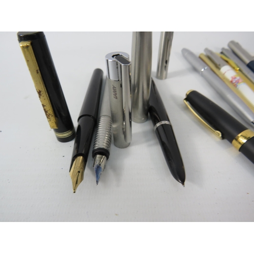 491 - Selection of various fountain pens, ballpoint pens and pencils, Shaffer, Parker, Swarovski etc.