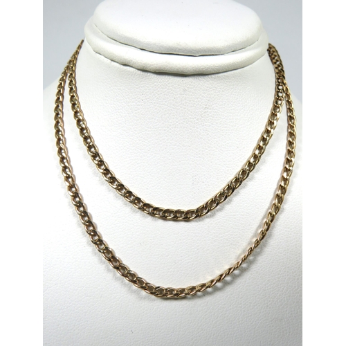 508 - 9ct Yellow Gold Flat link Neck Chain which measures 20 inches long.  Excellent condition.  3.2g