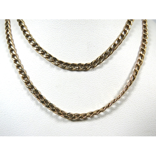 508 - 9ct Yellow Gold Flat link Neck Chain which measures 20 inches long.  Excellent condition.  3.2g