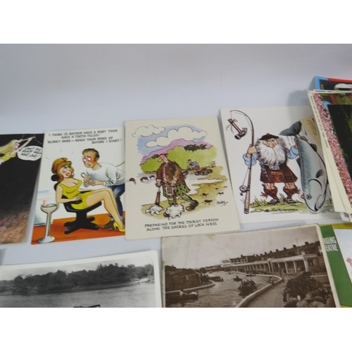 525 - Selection of postcards to incude some with local interest, topographical, Bamforths comical etc.