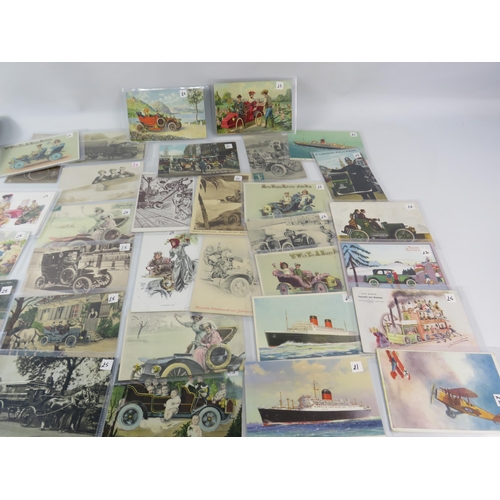 527 - THIS LOT HAS NOW BEEN WITHDRAWN BY THE VENDOR.
70+ Vintage poscards all transport related.