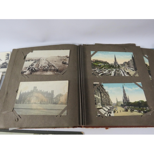 530 - Album of vintage topographical postcards plus a large selection of loose postcards including Bamfort... 