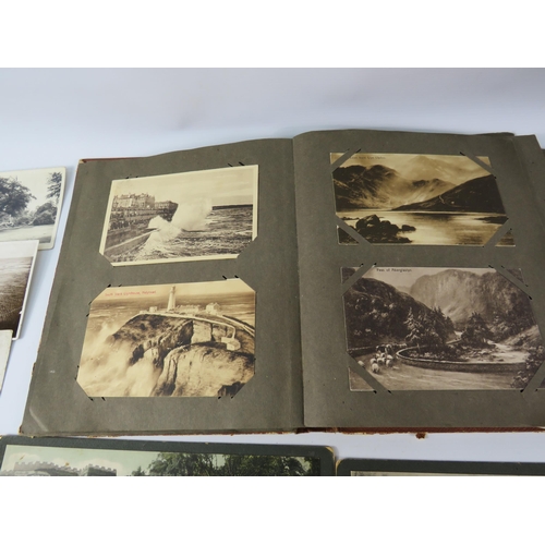 530 - Album of vintage topographical postcards plus a large selection of loose postcards including Bamfort... 