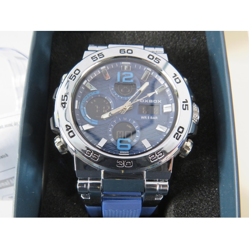 539 - Mens Wristwatch by FOXBOX with silicone strap, unused with box.