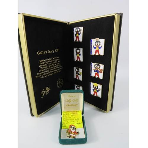 543 - Robertson jam / Golden Shred Enamel badge diary collection 2001 plus a limited edition xmas badge.