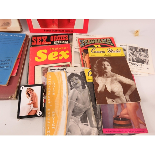 566 - THIS LOT HAS NOW BEEN WITHDRAWN BY THE VENDOR.
Selection of vintage books and magazines Adult erotic... 