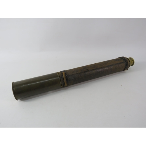 572 - Vintage brass telescope with leather to the body.