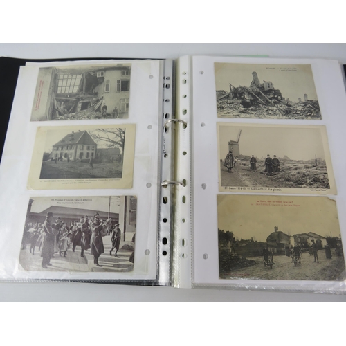 574 - Folder containing 90+ Military and War related postcards.