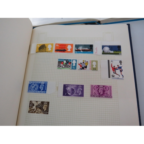 575 - Three albums containing a large quantity of mint stamps and two part filled used stamp albums.