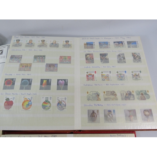 575 - Three albums containing a large quantity of mint stamps and two part filled used stamp albums.