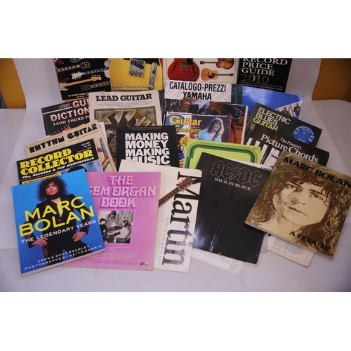 2275 - Large Selection of Guitar, Record and Music books and leaflets. See photos for details.