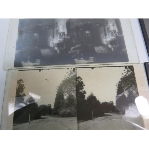 728 - 28 Glass stereoview slides from the Victorian and possibly Edwardian period. Inc Hampton Court, Boat... 