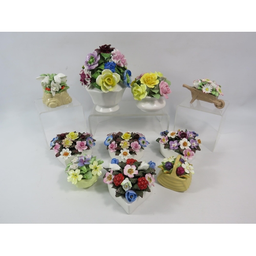 753 - Selection of Ceramic flower posies including four by Royal Doulton.