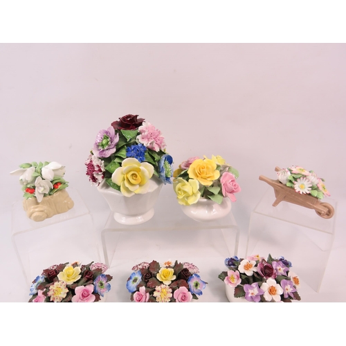 753 - Selection of Ceramic flower posies including four by Royal Doulton.