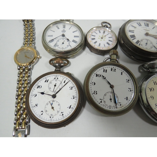 542A - Selection of Vintage and Antique Pocket Watches, some with Silver cases. All for spares or repairs,.... 