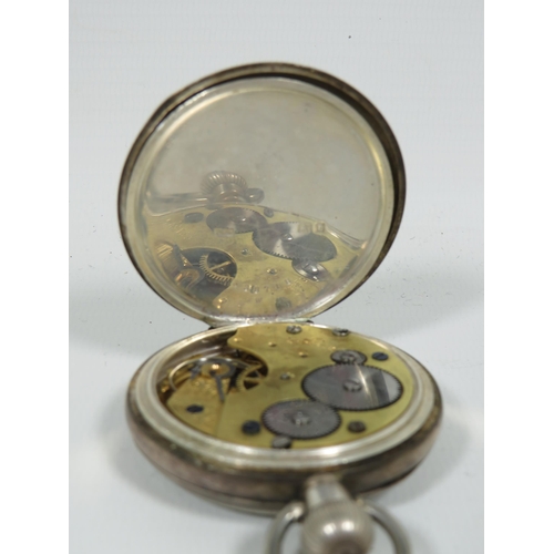 544A - Two Pocket Watches. A Chrome case British Made 'Services' Army Watch with luminous hands and hour sp... 