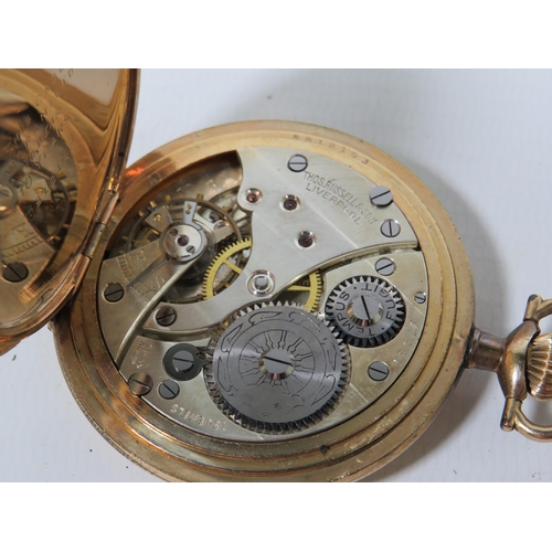 545A - A Thomas Russell (Liverpool) Full Hunter 15 jewel Pocket watch with enamel face in Amazing condition... 