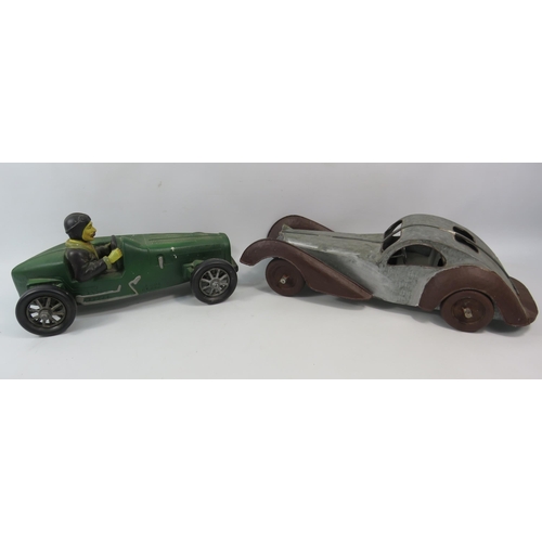 807 - THIS LOT HAS NOW BEEN WITHDRAWN BY THE VENDOR.
Large tin model car plus a ceramic model car with dri... 