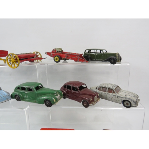 808 - THIS LOT HAS NOW BEEN WITHDRAWN BY THE VENDOR.
17 Playworn vintage diecast Dinky model vehicles, car... 