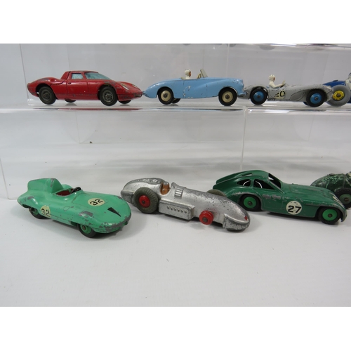 809 - THIS LOT HAS NOW BEEN WITHDRAWN BY THE VENDOR.
Eleven playworn vintage diecast Dinky racing cars som... 