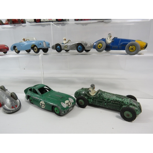 809 - THIS LOT HAS NOW BEEN WITHDRAWN BY THE VENDOR.
Eleven playworn vintage diecast Dinky racing cars som... 