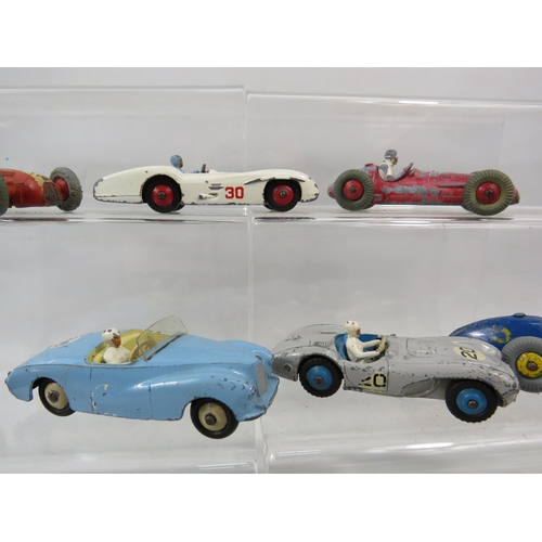 809 - THIS LOT HAS NOW BEEN WITHDRAWN BY THE VENDOR.
Eleven playworn vintage diecast Dinky racing cars som... 