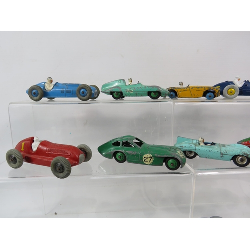 812 - THIS LOT HAS NOW BEEN WITHDRAWN BY THE VENDOR.
Twelve playworn vintage Dinky racing cars with driver... 