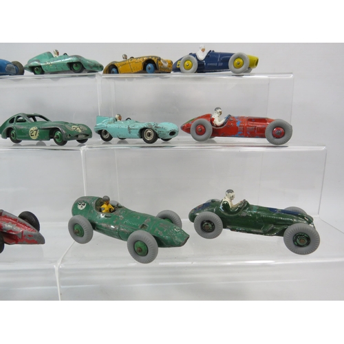 812 - THIS LOT HAS NOW BEEN WITHDRAWN BY THE VENDOR.
Twelve playworn vintage Dinky racing cars with driver... 