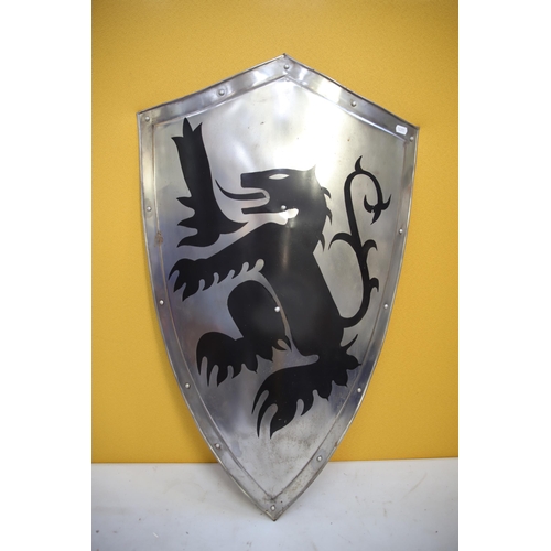 798 - Metal Replica of a Medieval shield.  40 inches long. See photos.