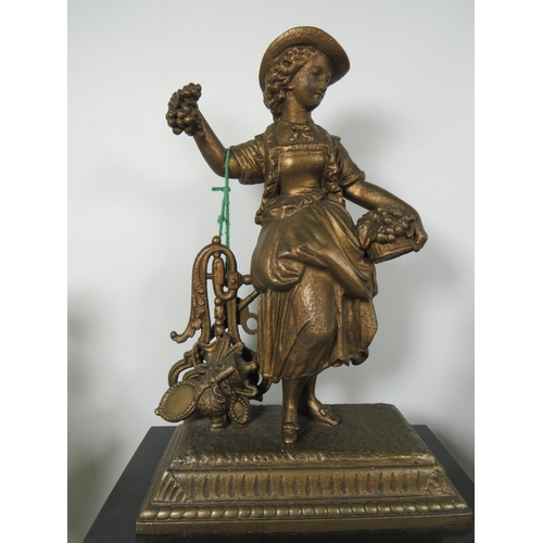 81A - Lovely 19th Century French made Mantle Clock with Spelter decoration to top with matching Slate and ... 