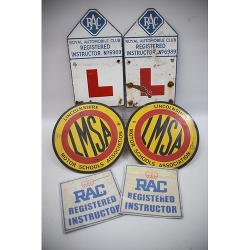 862 - THIS LOT HAS NOW BEEN WITHDRAWN BY THE VENDOR.
Original Old metal Driving School signs.  See photos.